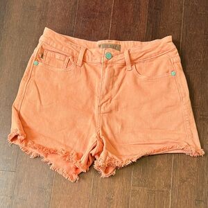 JUDY BLUE Frayed Hem Shorts